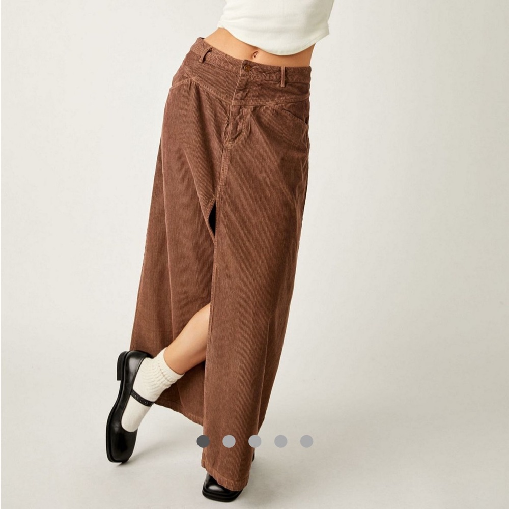 Free People Brown Corduroy Maxi Skirt
